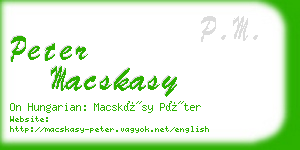 peter macskasy business card